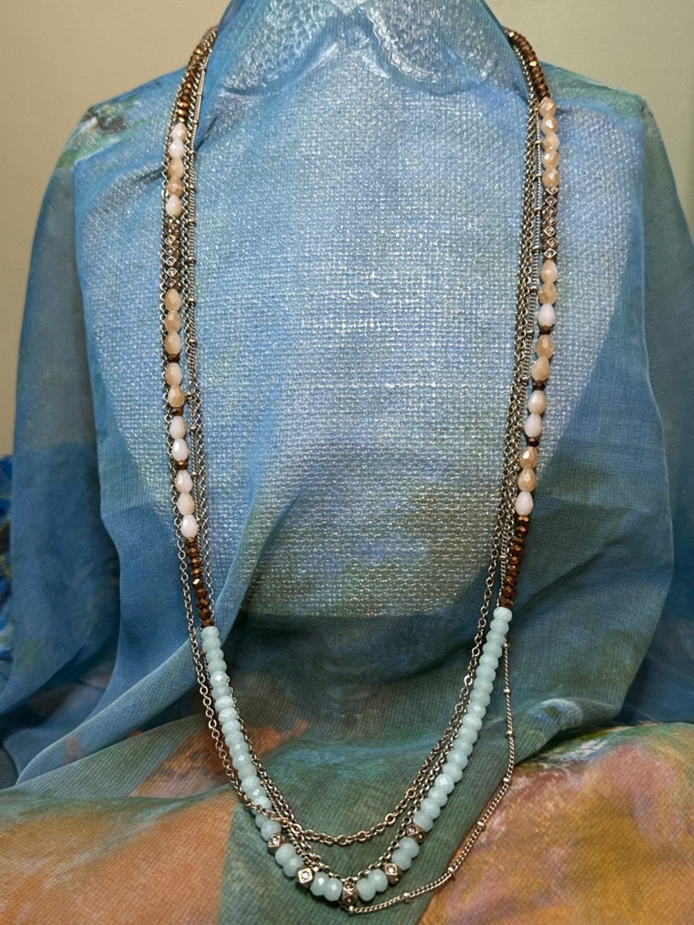 Chloe + Isabel Aquamarina Long Layered Necklace